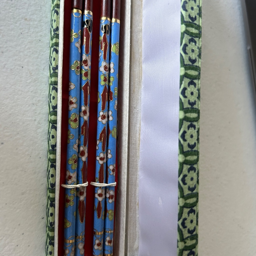 CHOPSTICKS - WOOD & CLOISONNE - Picture 3 of 3